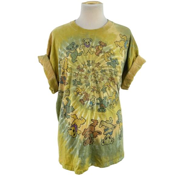 Vintage Grateful Dead Green Tie-Dye Alien Bears T-Shirt Men’s XL Cotton Preowned - Picture 1 of 8